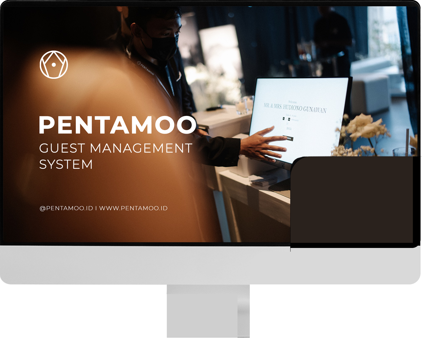 Pentamoo check-in system on desktop