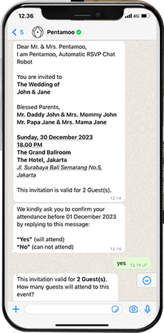 WhatsApp RSVP on phone